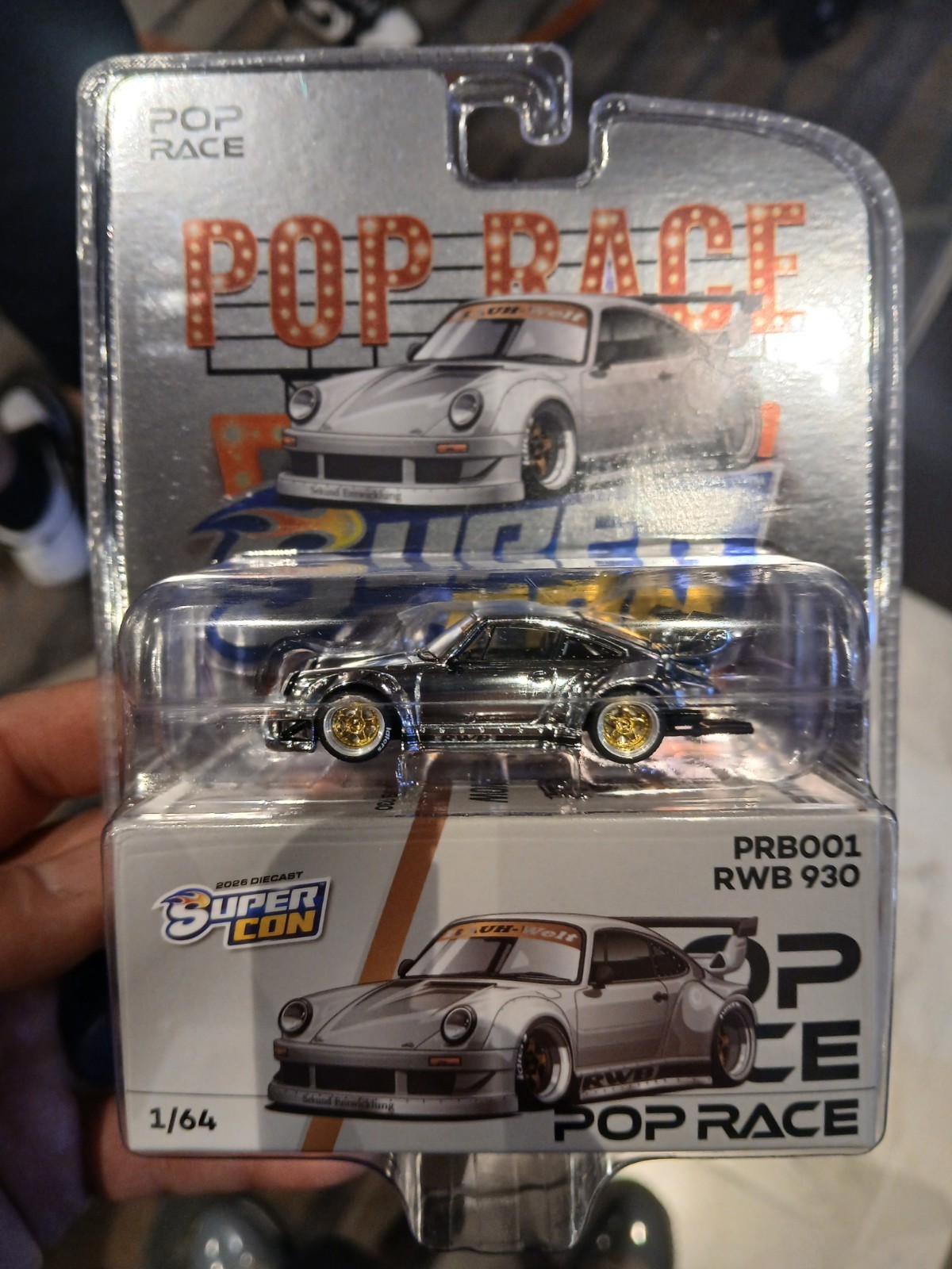 Poprace Rwb 930 POP RACE RWB 930 Porsche 1:64 Diecast Car Super Con 2026 Silver Gold ...