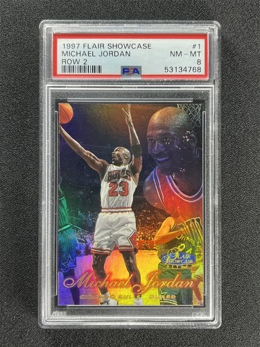 1997 Flair Showcase Michael Jordan #1 Row 2 Bulls PSA 8 NM-MT