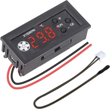 ICSTATION 12V PWM 4-Wire Fan Speed Controller with Temp Probe Display