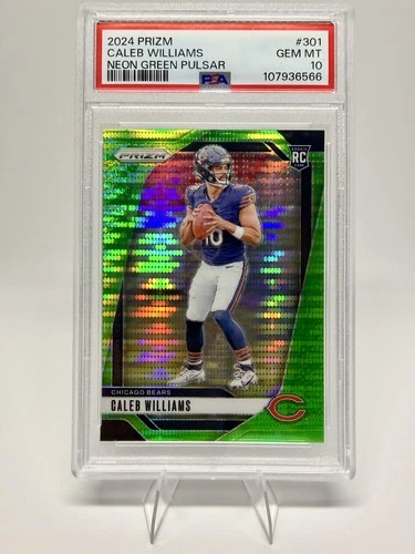 2024 Panini Prizm Caleb Williams (RC) Neon Green Pulsar PSA 10 GEM MT Bears 🐻