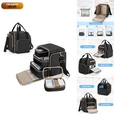 LUXJA Large Medicine Bag 4 Inner Removable Cases, Black