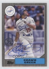 2022 Update 1987 Topps Baseball Black 10/199 Shawn Green #87BA-SG Auto 04cw