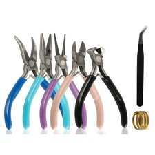 5-Piece Professional Jewelry Pliers Set for Wire Crafting  Repair   Black