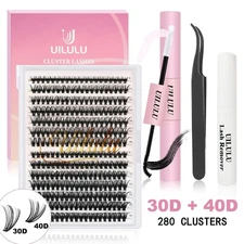 Lash Clusters Kit for DIY Lash Extension at Home, 30&40D False Eyelashes Set wit