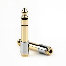 6.35MM Male to 3.5MM Female Audio Adapter Normal Shank Gold Converter Plug