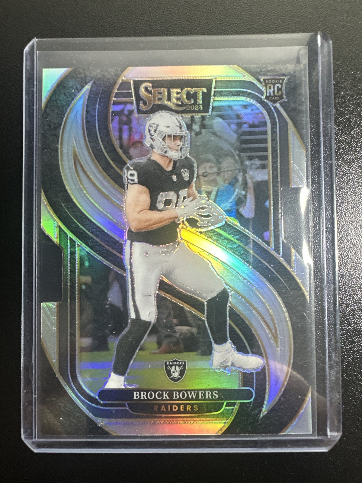 Brock Bowers 2024 Panini Select #118 Silver Prizm Die-Cut Premier Rookie RC (A)