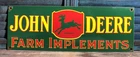 LARGE 24” VINTAGE 1955 DATED JOHN DEERE QUALITY FARM IMPLEMENTS PORCELAIN SIGN