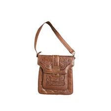 Mickey Genuine Leather Hand Tooled Shoulder Bag  