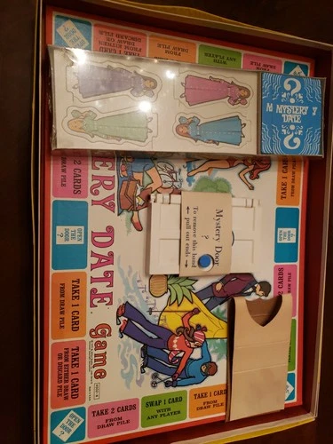 Vintage Mystery Date Board Game Milton Bradley 1972 Game Pieces sealed unopened