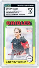 Adley Rutschman Orioles Signed 2024 Topps Heritage #ROA-AR #52/75 CGC 10/10 Card