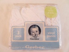 RARE Vintage Gerber Pull On Vinyl Pants 3 Pack 12 Mos. 18 - 24 Lbs. NEW