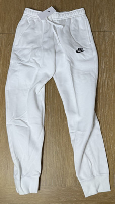 NWT Men's NIKE Sportswear Club Essential Fleece Joggers, White (BV2671 100)