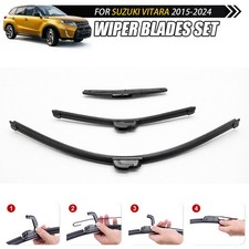 3x For Suzuki Vitara 2015-2024 Front & Rear Windscreen Wiper Blade Set 24"16"10"