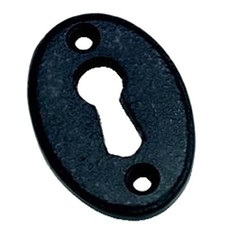 Rustic - Oval Key Hole open escutcheon 48mm x 35mm in Black Cast Iron JAB75