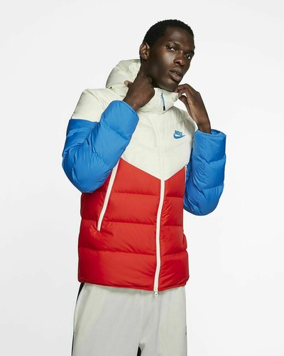 Mens Nike Down Fill Wind Runner Jacket CU0225 133 Red/White/Blue Size S_M_L - Afbeelding 1 van 3