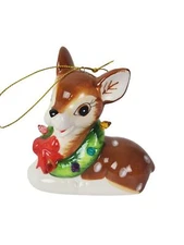Mr. Christmas Light Up Reindeer Ceramic Ornament Holiday Tree Decor