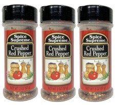 Spice Supreme CRUSHED RED PEPPER Food Kitchen Seasonings Herbs Spices 2oz 3-Pack