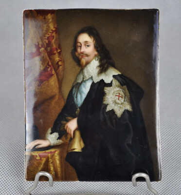 Bildplatte Plaque Porzellan Karl I von England nach Anthony van Dyck