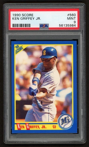 1990 SCORE KEN GRIFFEY JR. #560 SEATTLE MARINERS HOF 2ND YEAR THE KID PSA 9 MINT