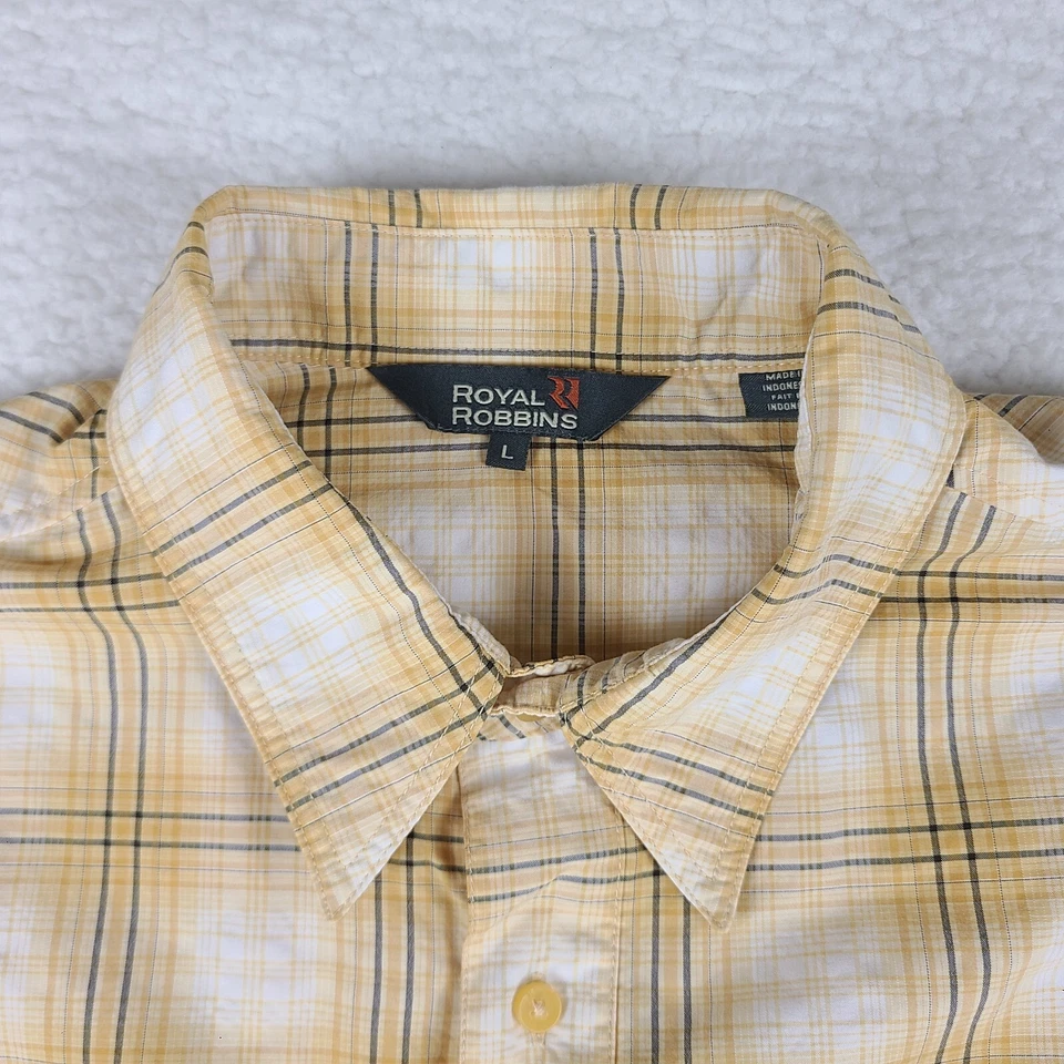 Royal Robbins Dress Shirt Mens Large Multi Color Plaid Outdoor Hiking Button Up - Image 4 of 4