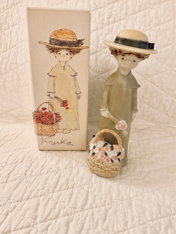 Vintage Enesco Kinka Girl Figure "Your Friendship Will Be Remembered Always”