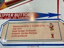 Gottlieb King Kool Flipper individuelle Schürze Karten Anleitung Regeln Informationen