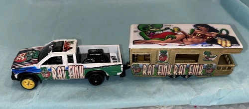 Matchbox Nissan Hardbody & Lesney Trailer Caravan It’s A Custom As The Rat Fink