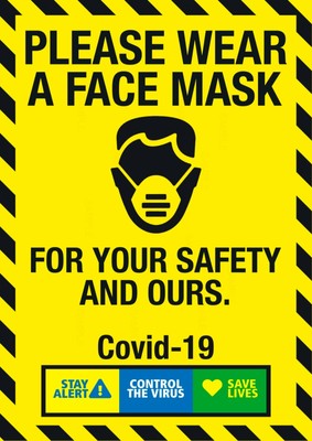 Please wear a Face Mask Window Poster #2a - A4 | eBay