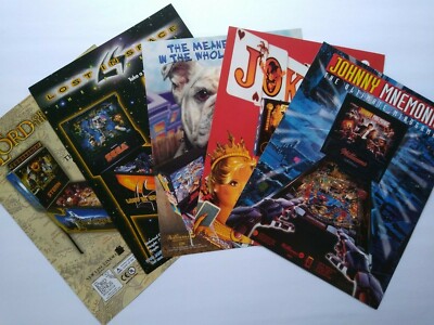 Pinball FLYER Lot Williams Jokerz Johnny Mnemonic Junk Yard Lord Of The Rings 