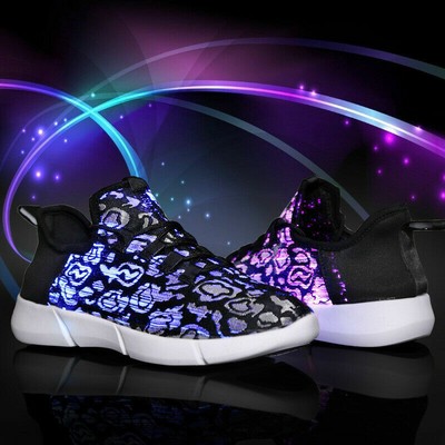 Sneaker Leuchtschuhe Schwarz 25-46 Sommer LED Glasfaser Schuhe