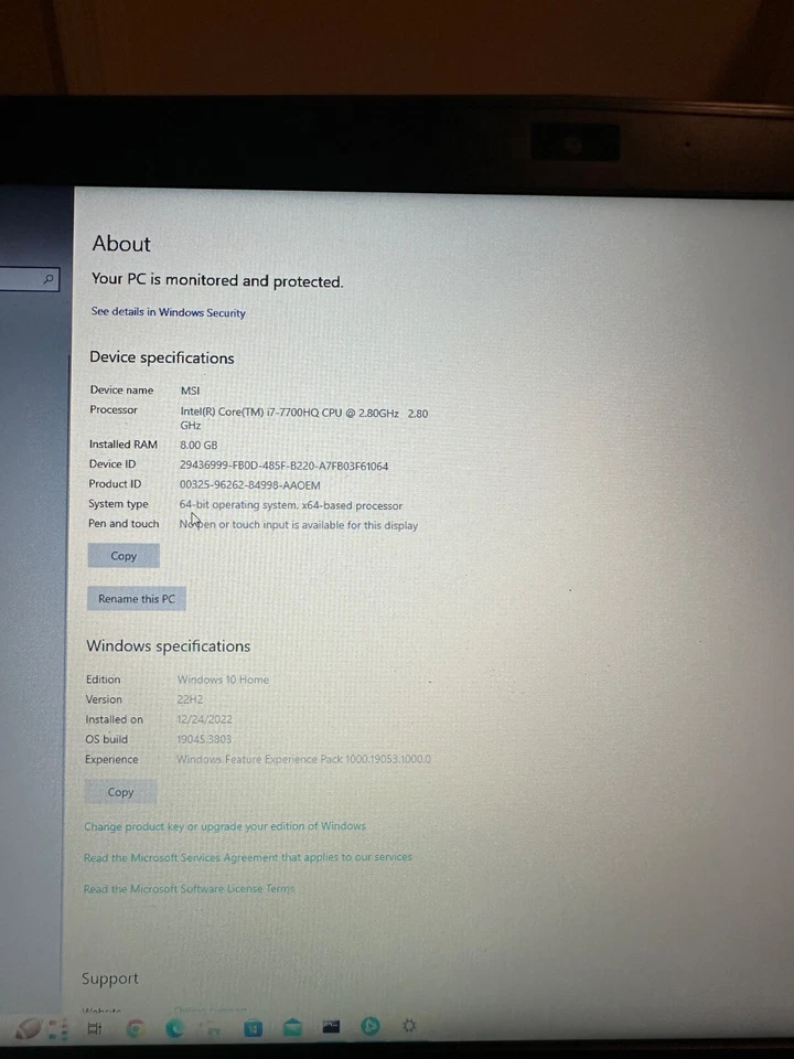 Portátil para Juegos MSI MS-16J9 15.6" i7-7700HQ 2.80GHZ 8GB Ram 256 SSD, 1050TI! Foto 3 de 4