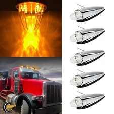 5x Teardrop Semi 17 LED Truck Cab Marker Lights Clearance For Peterbilt Kenworth