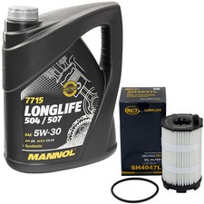 Motoröl Set 5W30 API SN 5 Liter Ölfilter SH4047L für Audi A5 RS5 R8 FSI A4 Avant