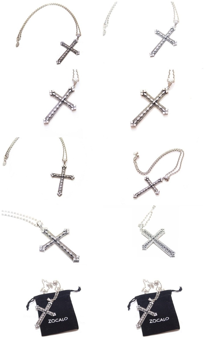New! 100% Auth ZOCALO Antique Marcasite Cross Pendant Top + New! 100% Auth ZOCALO Antique Marcasite Cross Pendant Top +