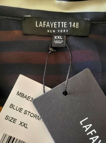 LAFAYETTE 148 NEW YORK Silk Scottie Stripe Blouse (size XXL) - Picture 8 of 8
