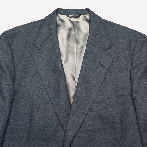 Vintage Polo University Club Ralph Lauren 44R Dark Grey Wool Blazer Jacket - Picture 2 of 7