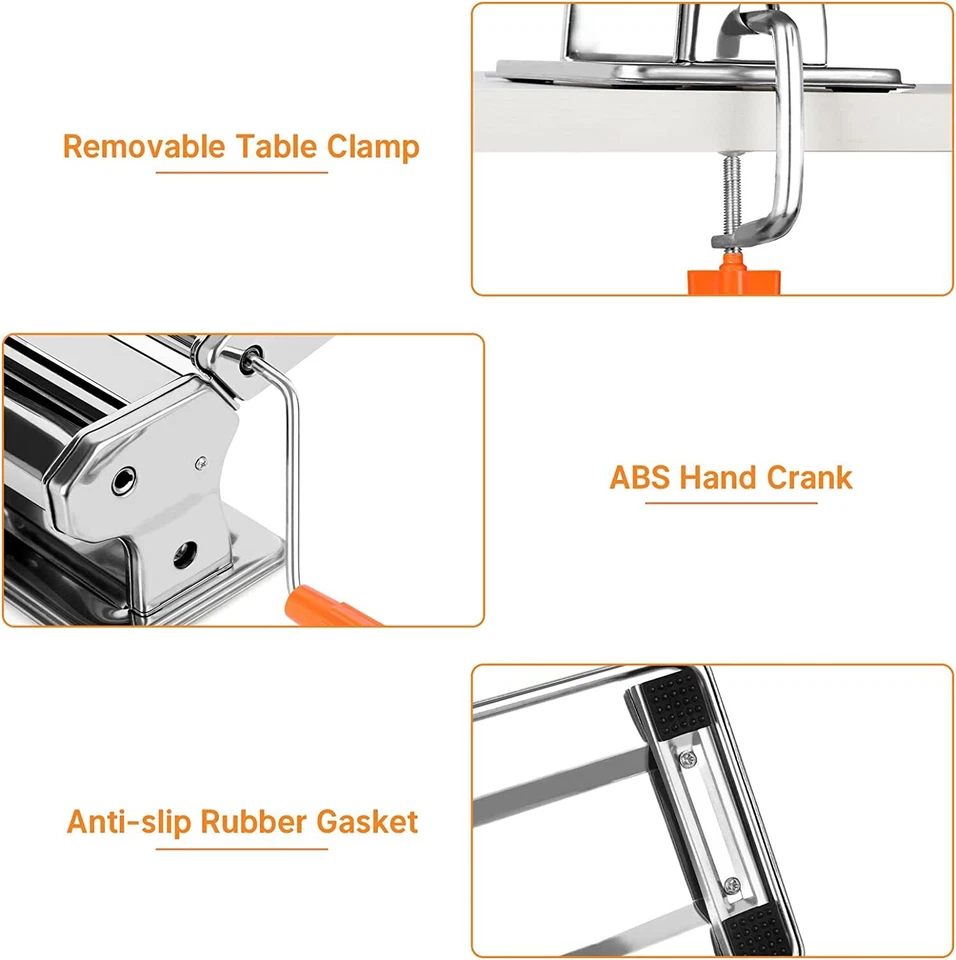 Pasta Maker Machine 9 Adjustable Thickness Settings Pasta Roller Noodle Maker - Image 4 of 4