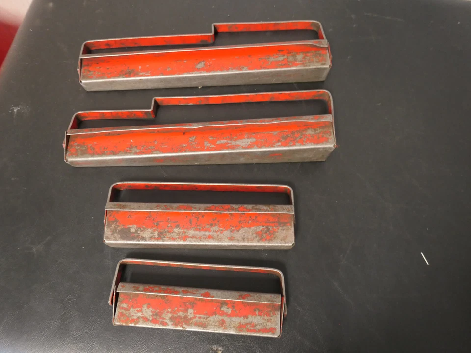 Vtg Mac Tools Lot of 4 Red Metal Socket Tray for Shallow SAE & MM Sockets - Image 4 of 4