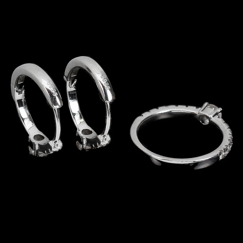 Juegos de joyas redondas de piedras preciosas de morganita de 4 mm de plata de ley 925 Foto 3 de 4