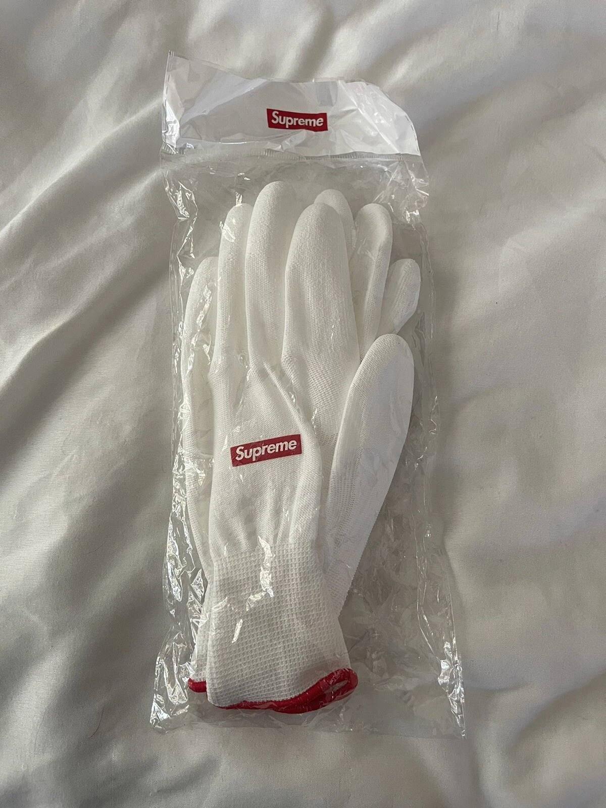 Gants caoutchoutés blancs Supreme FW20 flambant neufs livraison gratuite 100 % authentiques