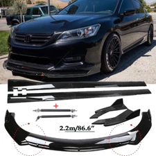 For Honda Accord Coupe Sedan Front Bumper Lip Splitter Spoiler + Side Skirts