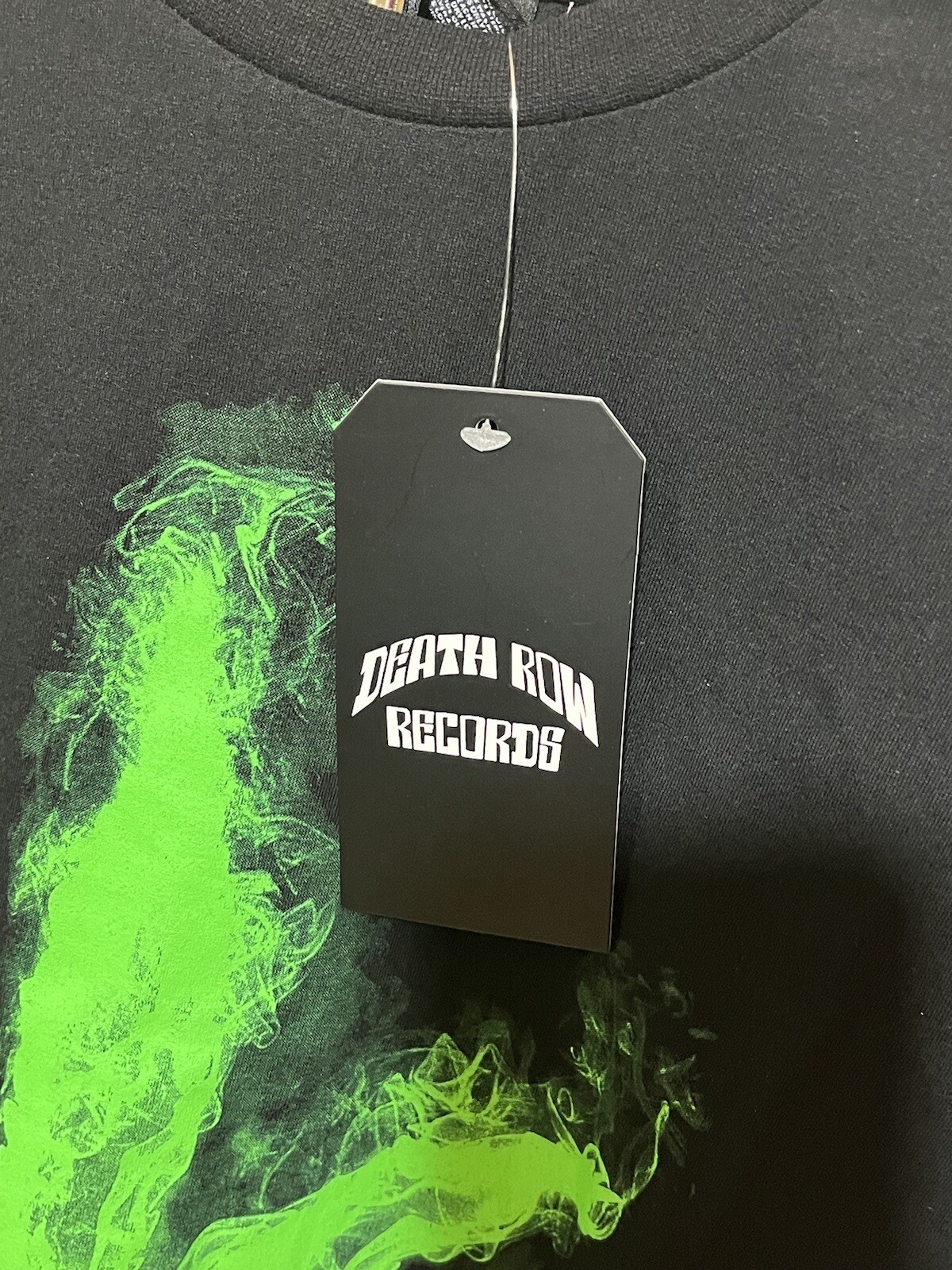 FILA Maglietta nera Death Row Records L con foglia di marijuana