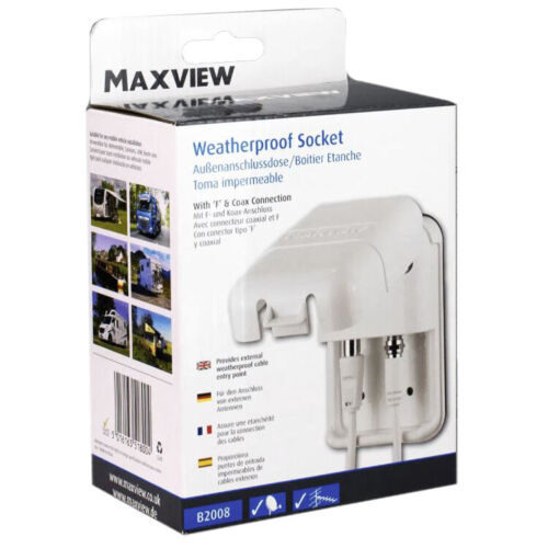 Maxview External TV + Satellite Socket with Coaxial Cable Caravan Motorhome - Picture 2 of 2