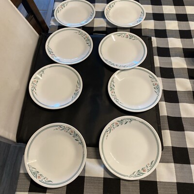 Corelle Rosemarie Bread & Butter Dessert Plates 6 3/4 Set 8