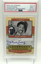 2003-04 UD Legends Legendary Julius Erving Dr. J SP SSP Auto Autograph PSA 9