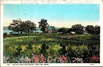 Old Cape Cod House Cape Cod Massachusetts New England WB Cancel WOF WOB Postcard
