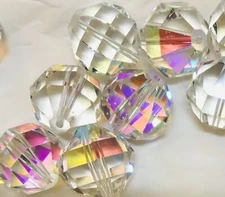 Vintage Swarovski® Crystal Geometric Beads #346 - 14mm - Crystal AB - 12 Pieces