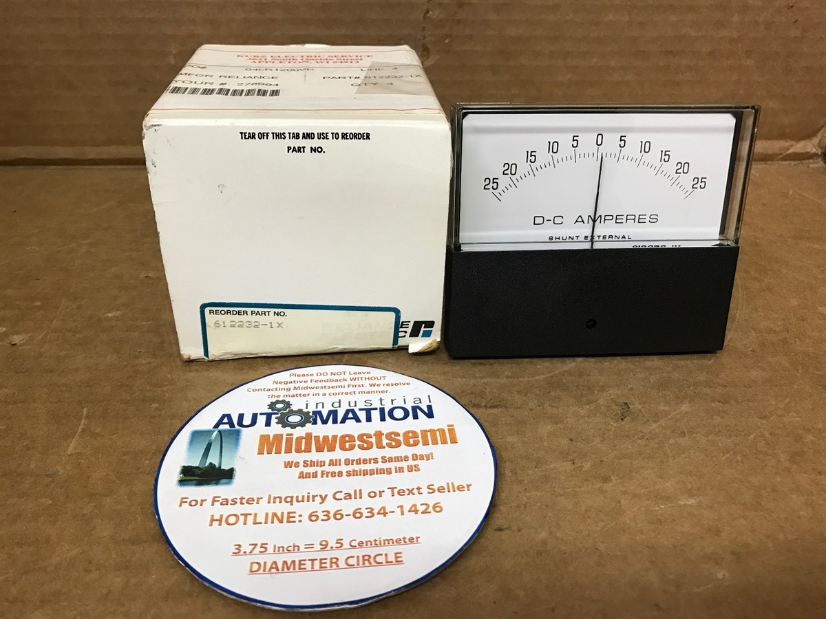 NIB 612232-1X RELIANCE ELECTRIC 6122321X PANEL AMMETER 25-0
