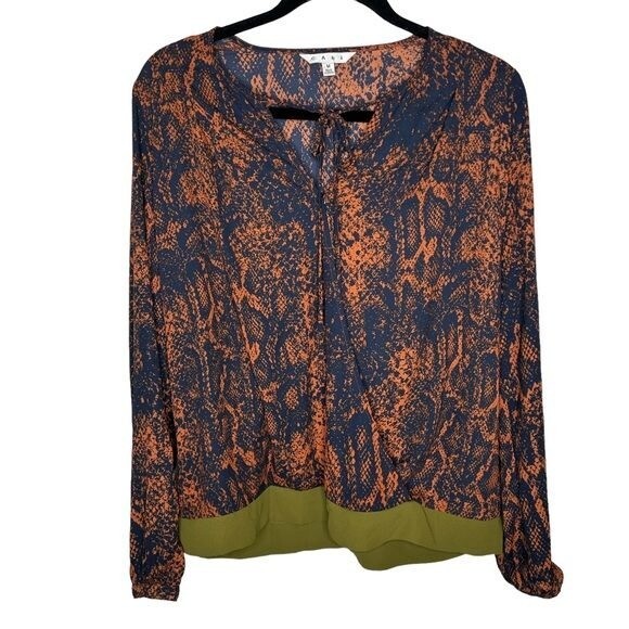 Cabi #101 Border Wrap Python Print Blouse Women's… - image 2