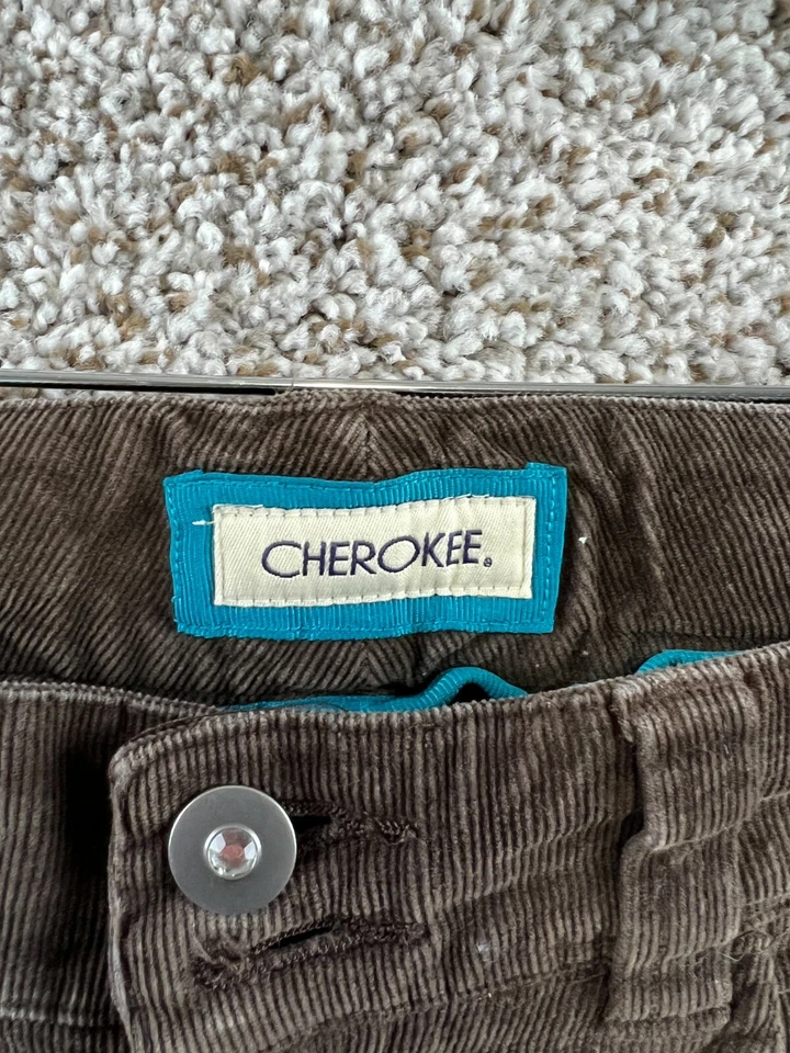 Pantalones Cherokee ajustados con cordón para niña talla 14 marrón pana elásticos Foto 3 de 4